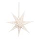 Papierstern, samt-weiß, Sprenkel, 18 cm