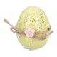 Deko-Ei mit Blumen-Band, grün, 6.5 cm
