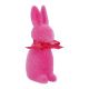 Hase Flock mit Schleife, rosa, 15 cm
