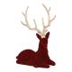 Rentier Gold-Geweih, sitzend/bordeaux, 20 cm
