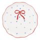 Teller Schleife/Punkte, rot, 21 cm