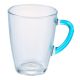 Teeglas mit Farbhenkel, blau, 350 ml