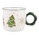 Becher Weihnachten/Henkel, Kranz/grün, 360 ml