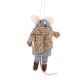 Anhänger Weihnachtstier, Maus/Strick, 14 cm