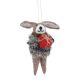 Anhänger Weihnachtstier, Hase/Geschenk, 14 cm