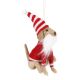 Anhänger Weihnachtstier, Bart/rot, 14 cm