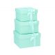 3er Set Karton Uni, Schleife, mint