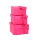 3er Set Karton Uni, Schleife, pink