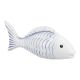 Deko-Fisch, geriffelt/weiß, 16 x 6 cm