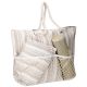 Strandtasche Netz mit Kissen und Matte, beige