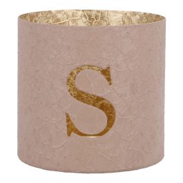 Teelichthalter Buchstabe, S/altrosa, 7.8 x 7.5 cm