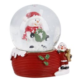 Schneekugel Figur, Schneemann/Kranz, 4.5 x 6 cm