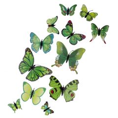 12er Set Deko-Schmetterlinge, grün