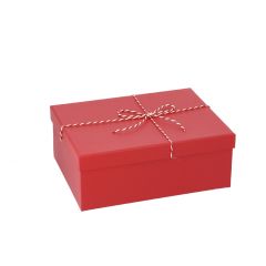 Geschenkkarton mit Kordel, rot, 30 x 22.5 cm
