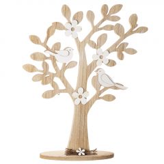 Deko-Baum, Blüten/Vögel, 39 cm