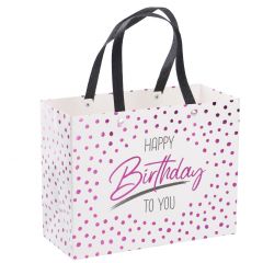 Geschenktüte Anlass, Happy Birthday, pink, 18 cm