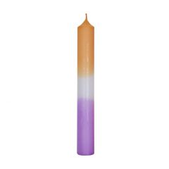 Stabkerze Dip-Dye, mandarin/lavendel, 18 cm