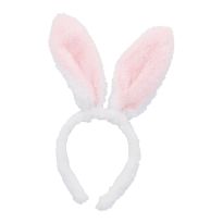 Haarreifen Hasenohren, weiß/rosa