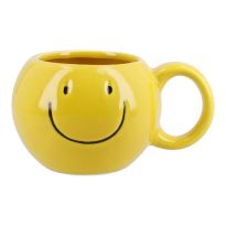 Becher Gesicht, gelb, 420 ml