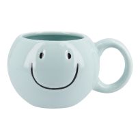 Becher Gesicht, türkis, 420 ml