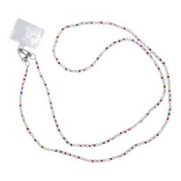 Handykette Perlen mit Patch, transparent/bunt