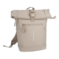 Rucksack Rolltop mit Reflektor, taupe, 16 Liter
