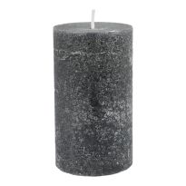 Kerze Rustik, Lara, schwarz, 12 cm