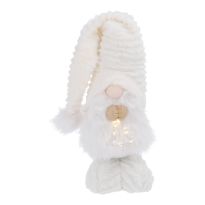 Wichtel-Figur mit LED-Tanne, weiß, 40 cm