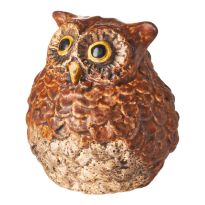 Eule Rustik, Augen/natur, 13 cm