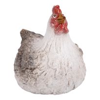 Huhn Sitz, weiß/natur, 11 cm