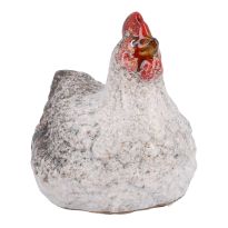 Huhn Sitz, weiß/natur, 6 cm