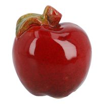 Deko-Apfel mit Blatt, rot, 5 cm