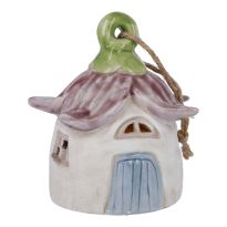 Anhänger LED-Blütenhaus, lila, 13 cm