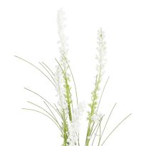 Zweig Wildblumen, Rispen/wei&szlig;, 45 cm