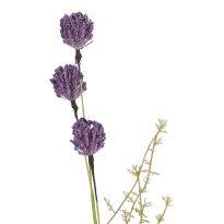 Zweig Wildblumen, Pompom/lila, 45 cm
