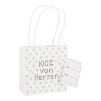 Geschenktüte Spruch, Von Herzen, 10 x 10 cm