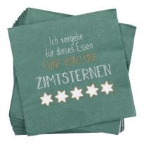 Servietten Zimtsterne, grün, 20 Stück