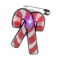 Blink-Anstecker Weihnachten, Zuckerstange