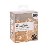 Lichterkette Cluster, 2 Farben, silber, 100er
