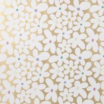 Geschenkpapier Blumen, gold, 2 m