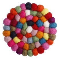 Untersetzer Filzkugeln, bunt, 10 cm