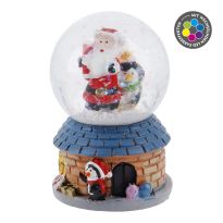 Schneekugel Haus, blau, 4.5 x 7 cm