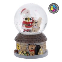 Schneekugel Haus, dunkelbraun, 4.5 x 7 cm