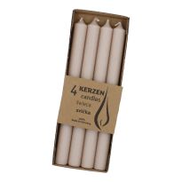 4er Set Stabkerze Rustik, sand, 25 cm