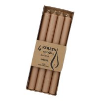 4er Set Stabkerze Rustik, karamell, 25 cm