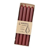 4er Set Stabkerze Rustik, altrot, 25 cm