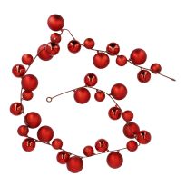 Kugel-Girlande, rot, 174 cm