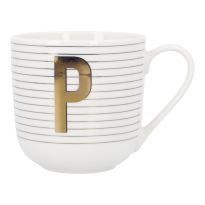 Becher Buchstabe/Streifen, P, 450 ml
