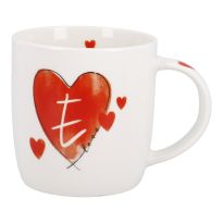 Becher Buchstabe mit Herz, E, 350 ml