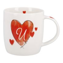 Becher Buchstabe mit Herz, U, 350 ml